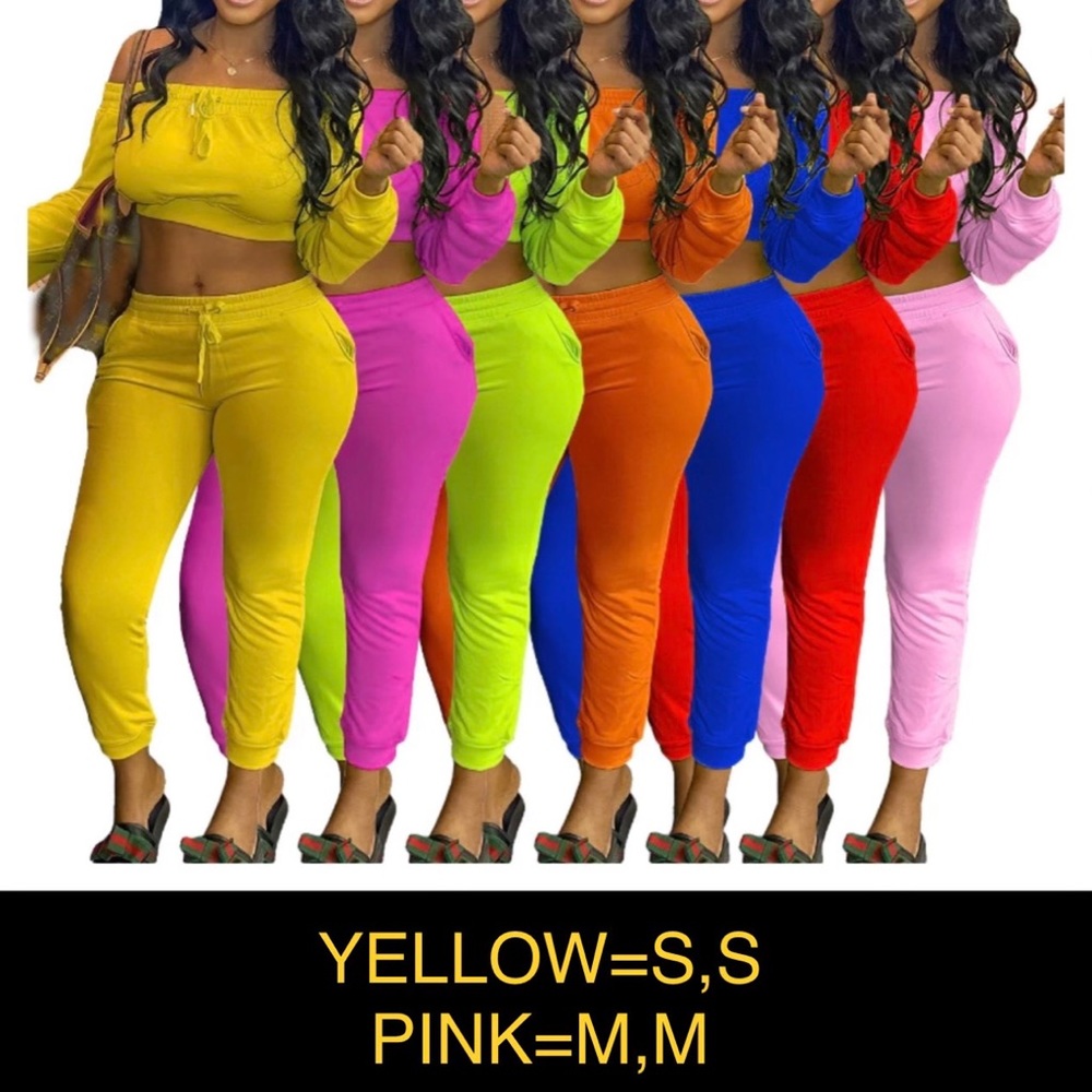 Silk crop off the shoulder jogger